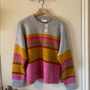 Lou & Grey for LOFT multi-stripe sweater | Size XL